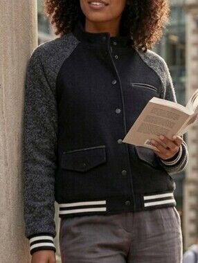 Forever 21 Black and Gray Varsity Jacket